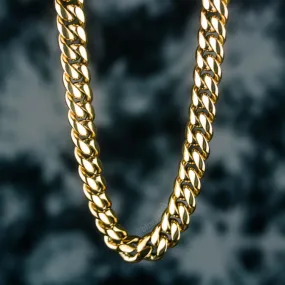 12mm Heavy Miami Cuban Link Chain in Gold