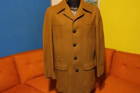 1950s Pendleton Vintage Wool Car Coat.  Brown Long Jacket Lined NWOT Medium