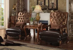 34 Golden Brown And Chocolate Velvet Tufted Chesterfield Chair