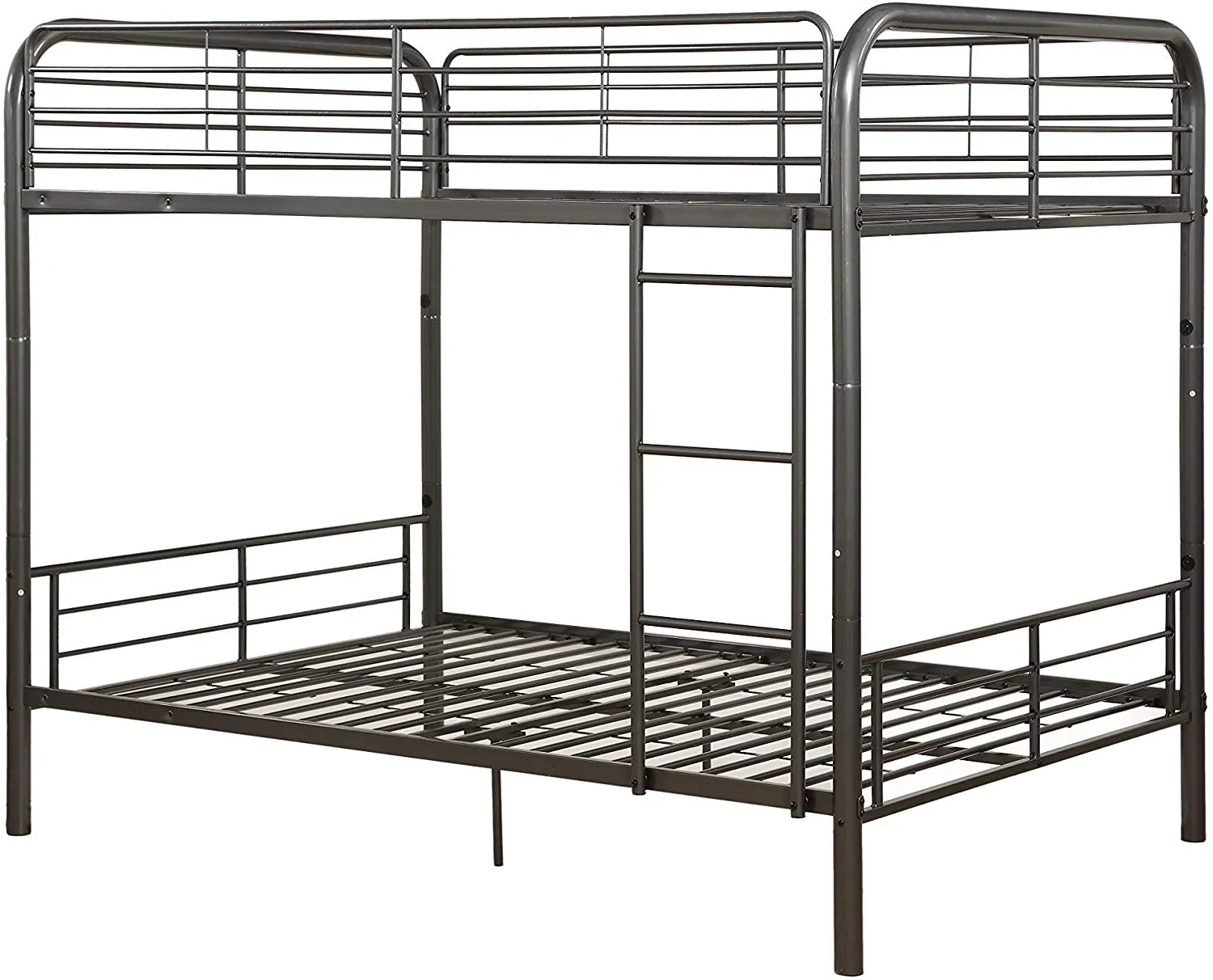 79 X 57 X 65 Dark Brown Metal Tube Full Over Full Bunk Bed