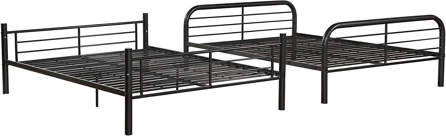 79 X 57 X 65 Dark Brown Metal Tube Full Over Full Bunk Bed