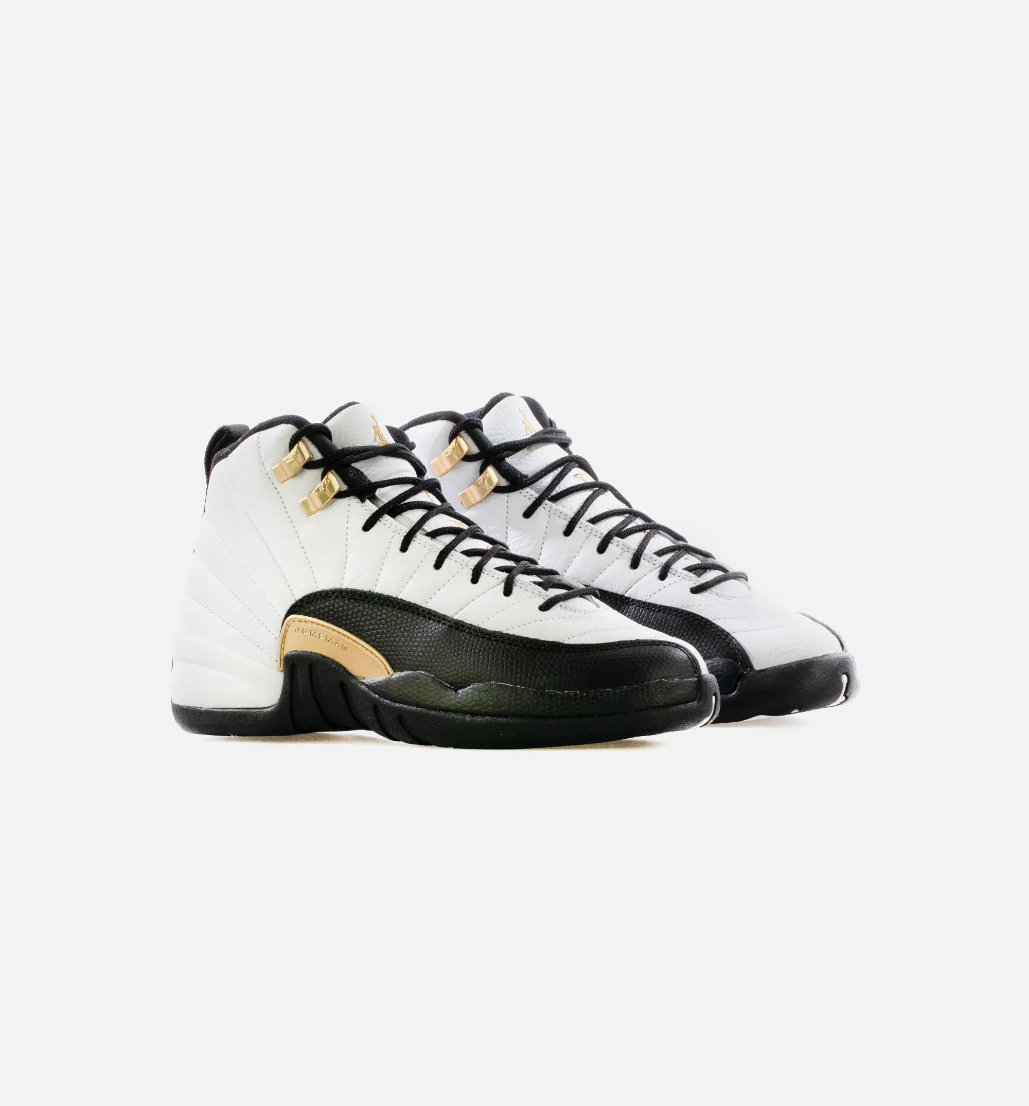 Air Jordan 12 Retro Royalty Grade School Lifestyle Shoe - White/Black/Metallic Gold