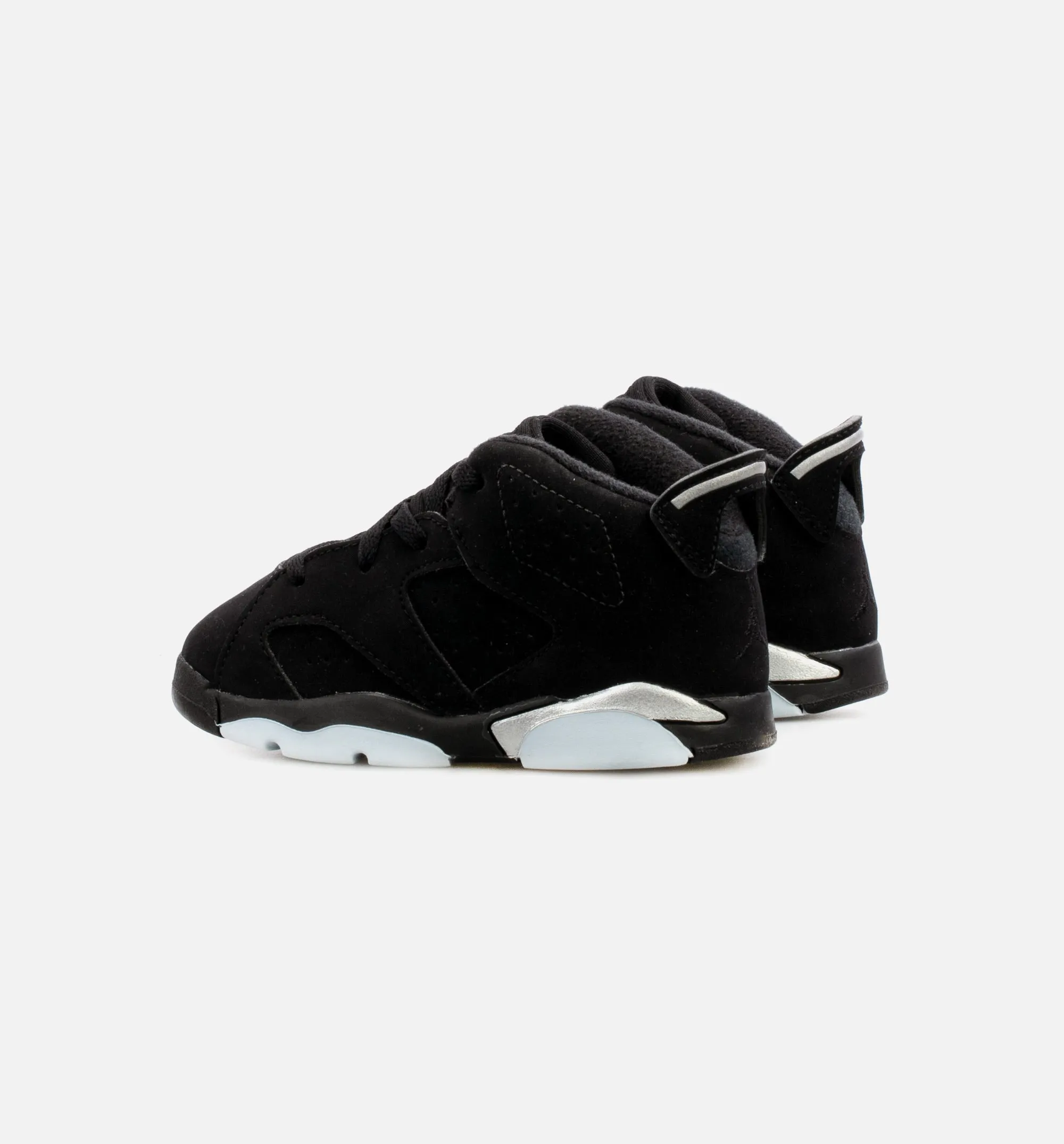 Air Jordan 6 Retro Metallic Silver Infant Toddler Lifestyle Shoe - Black