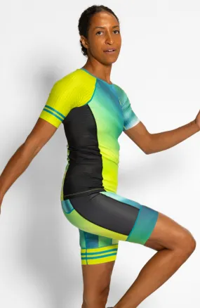 Aurora Women's Sleeved No Zip Triathlon Aero Top