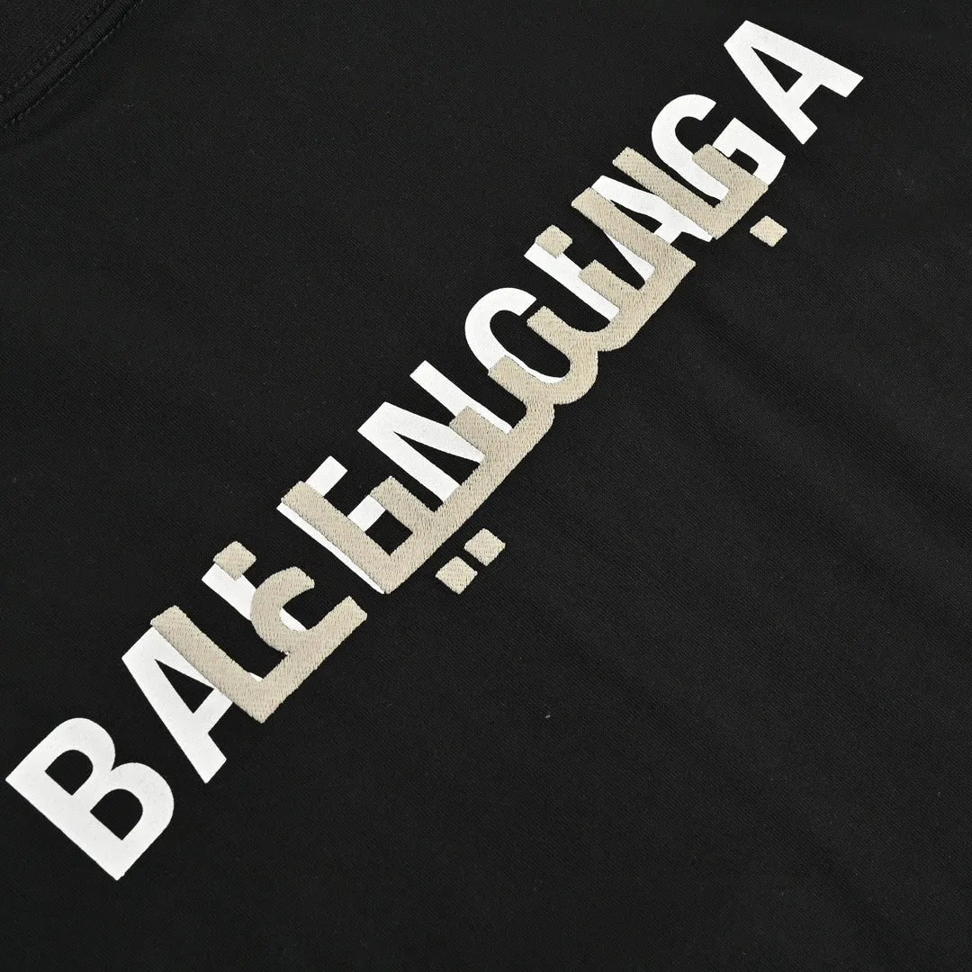 Balenciaga Distorted Logo T-Shirt (Black)