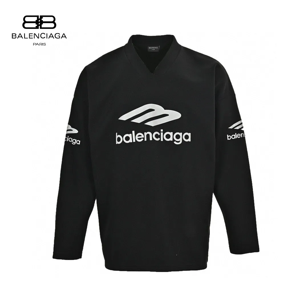 Balenciaga Long Sleeve Logo Shirt - Black