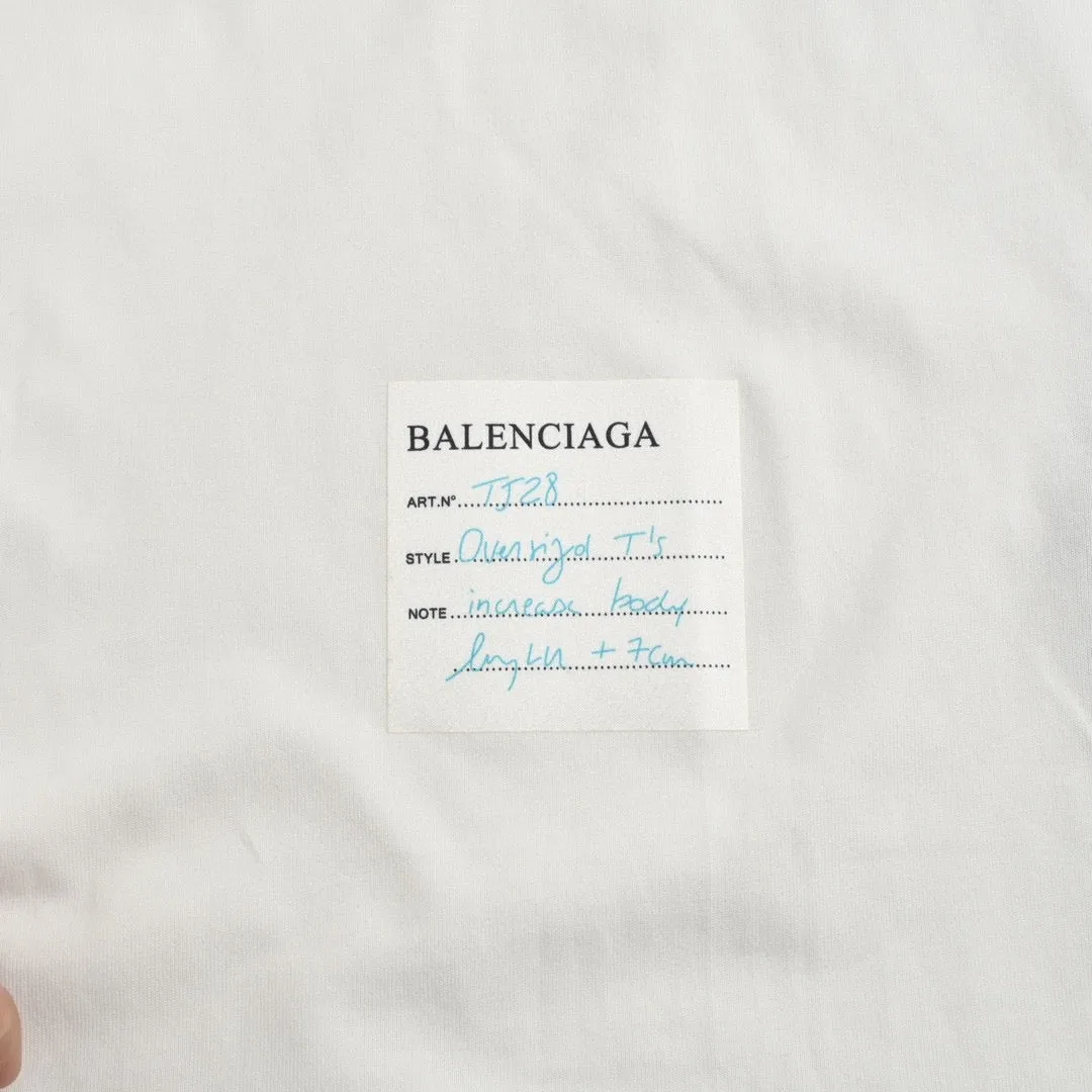 Balenciaga White T-Shirt with Label Detail