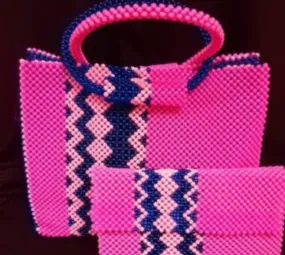 Beaded Handbag and Purse Set