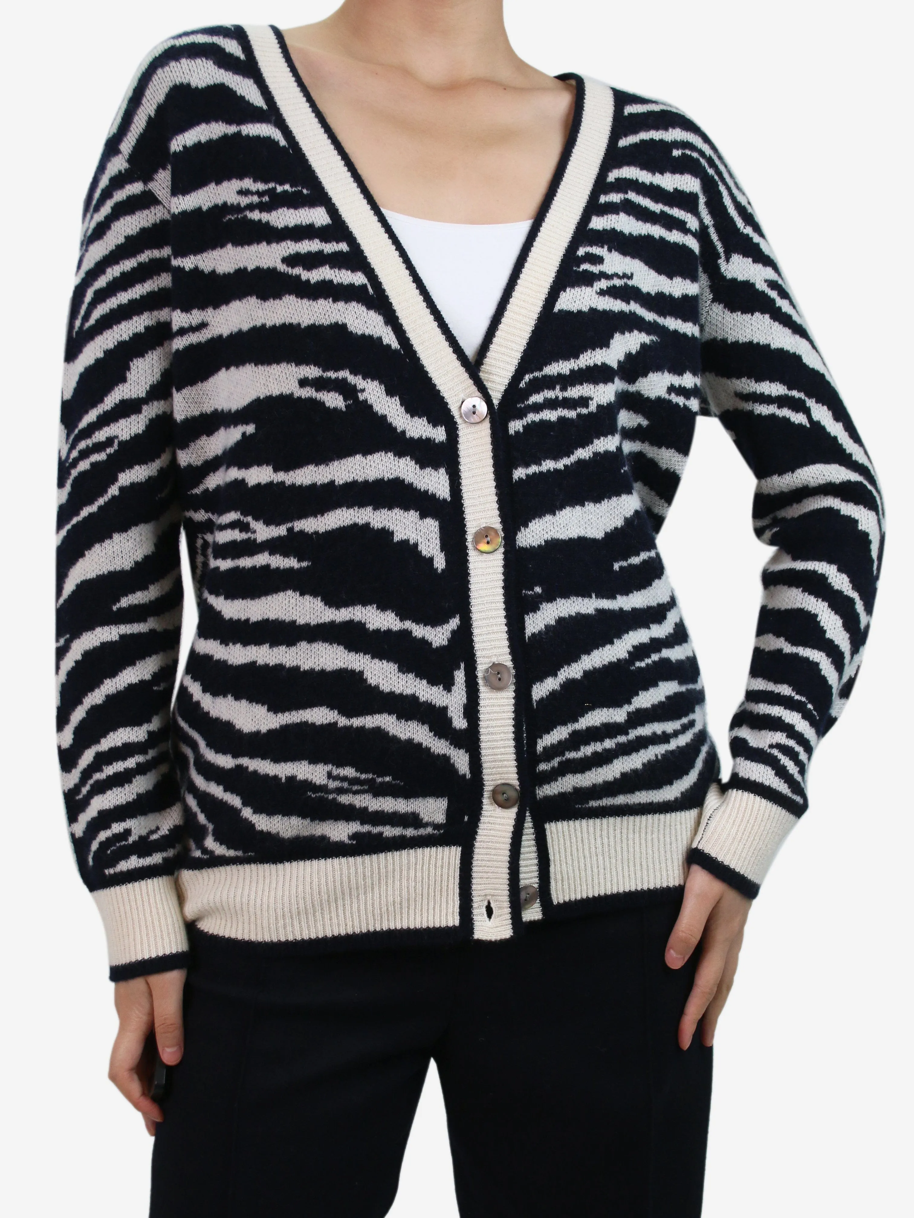 Blue zebra patterned cardigan - size S