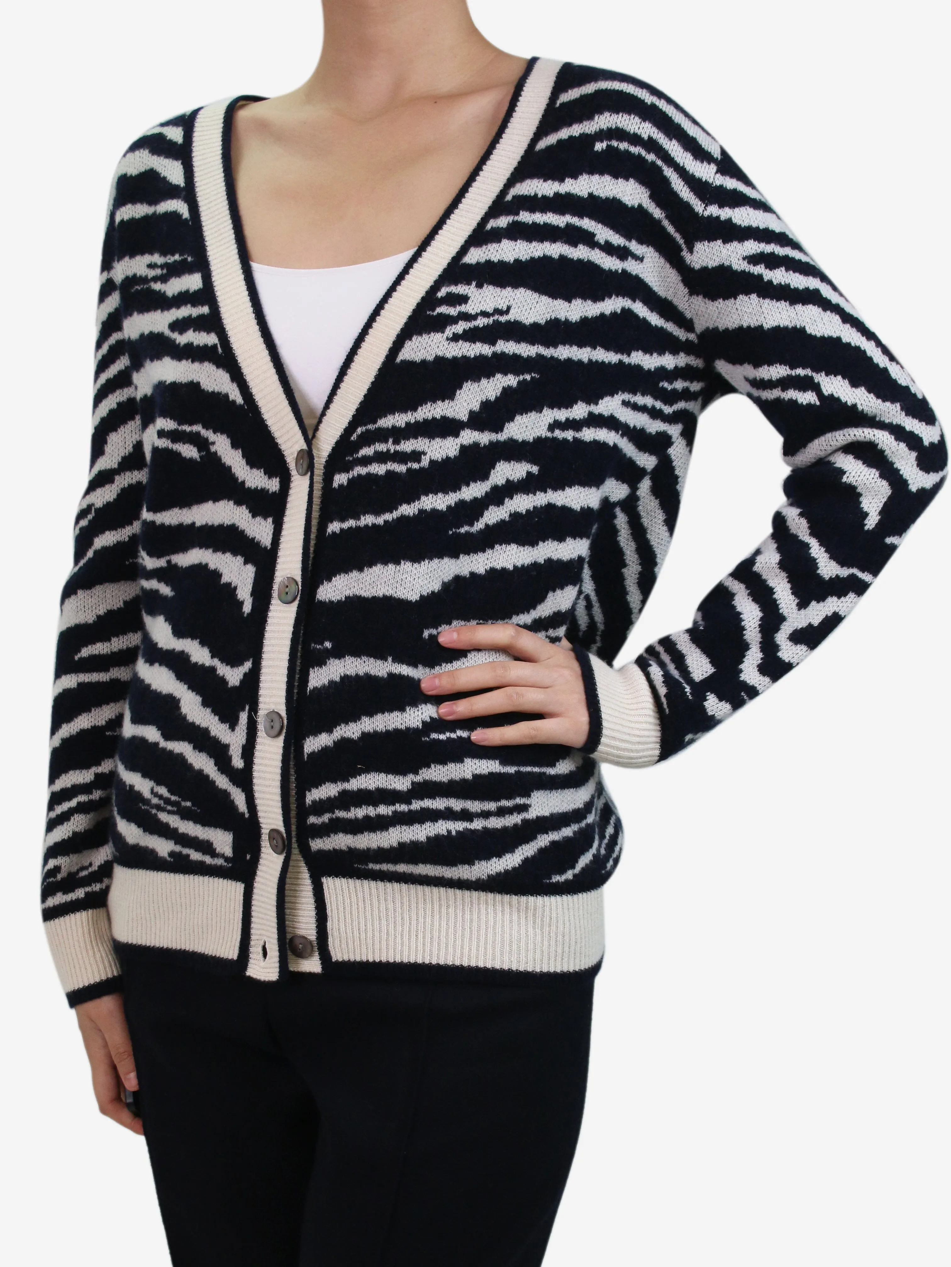 Blue zebra patterned cardigan - size S