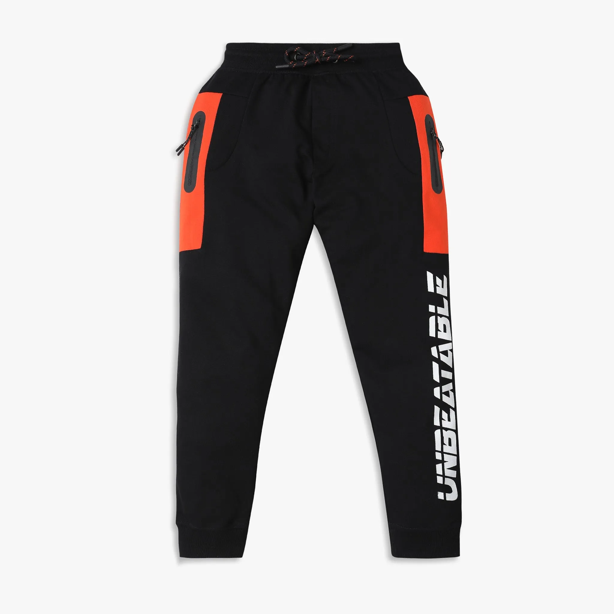 Boy's Regular Fit Solid Mid Rise Trackpants