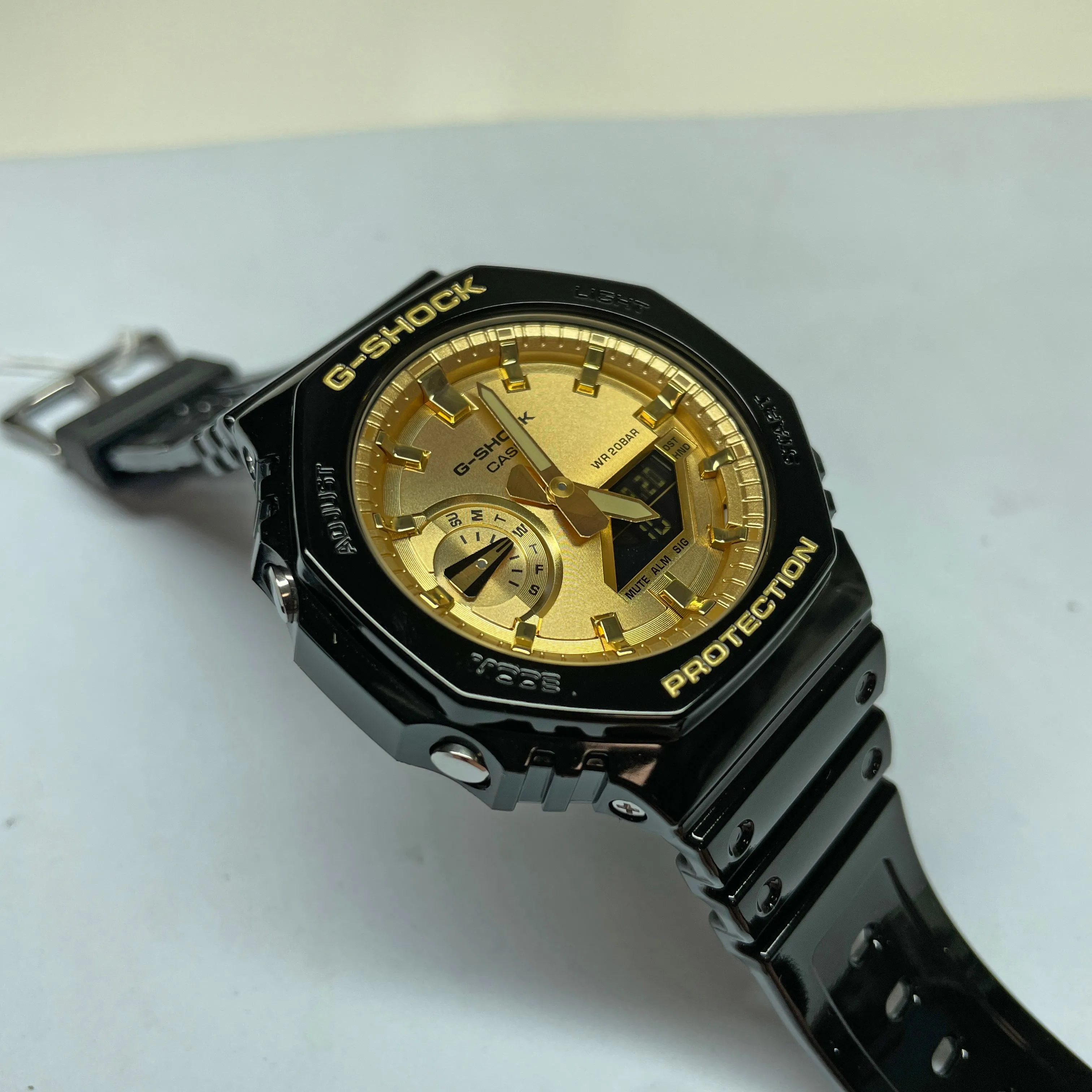 Casio G-Shock Black CasiOak Gold Metallic Glossy Watch GA2100GB-1A