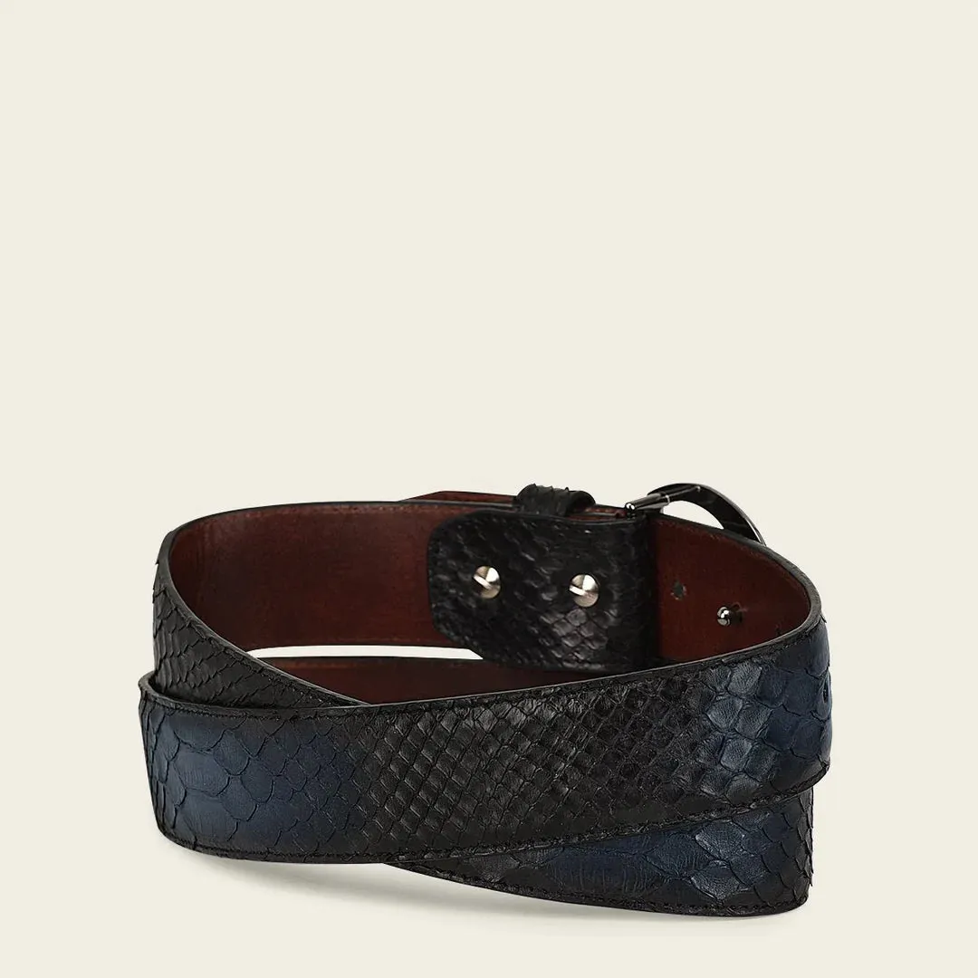 CS381PH - Cuadra blue casual fashion python skin belt for men