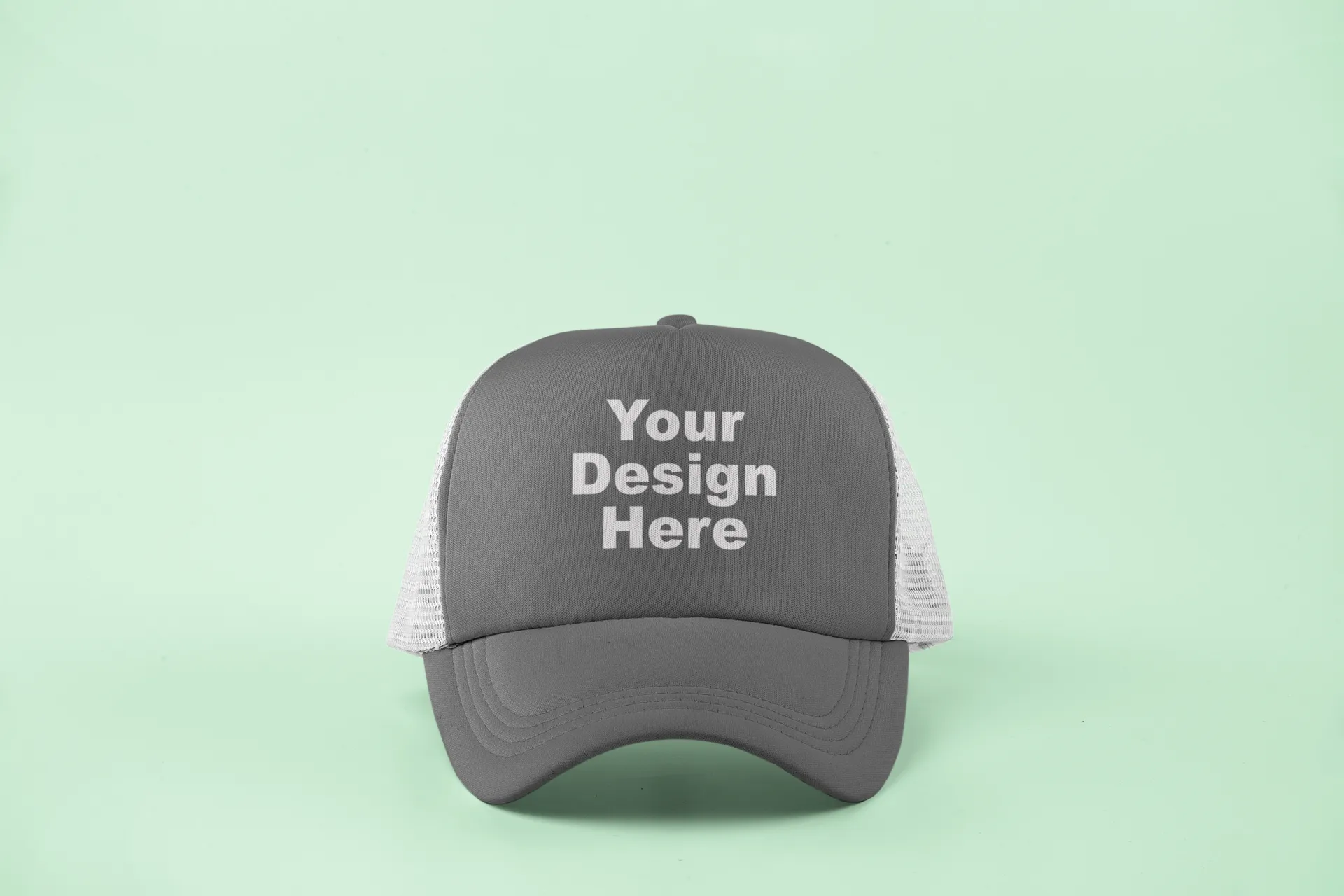 Customizable (vinyl or print) Trucker hat with contrast stitching