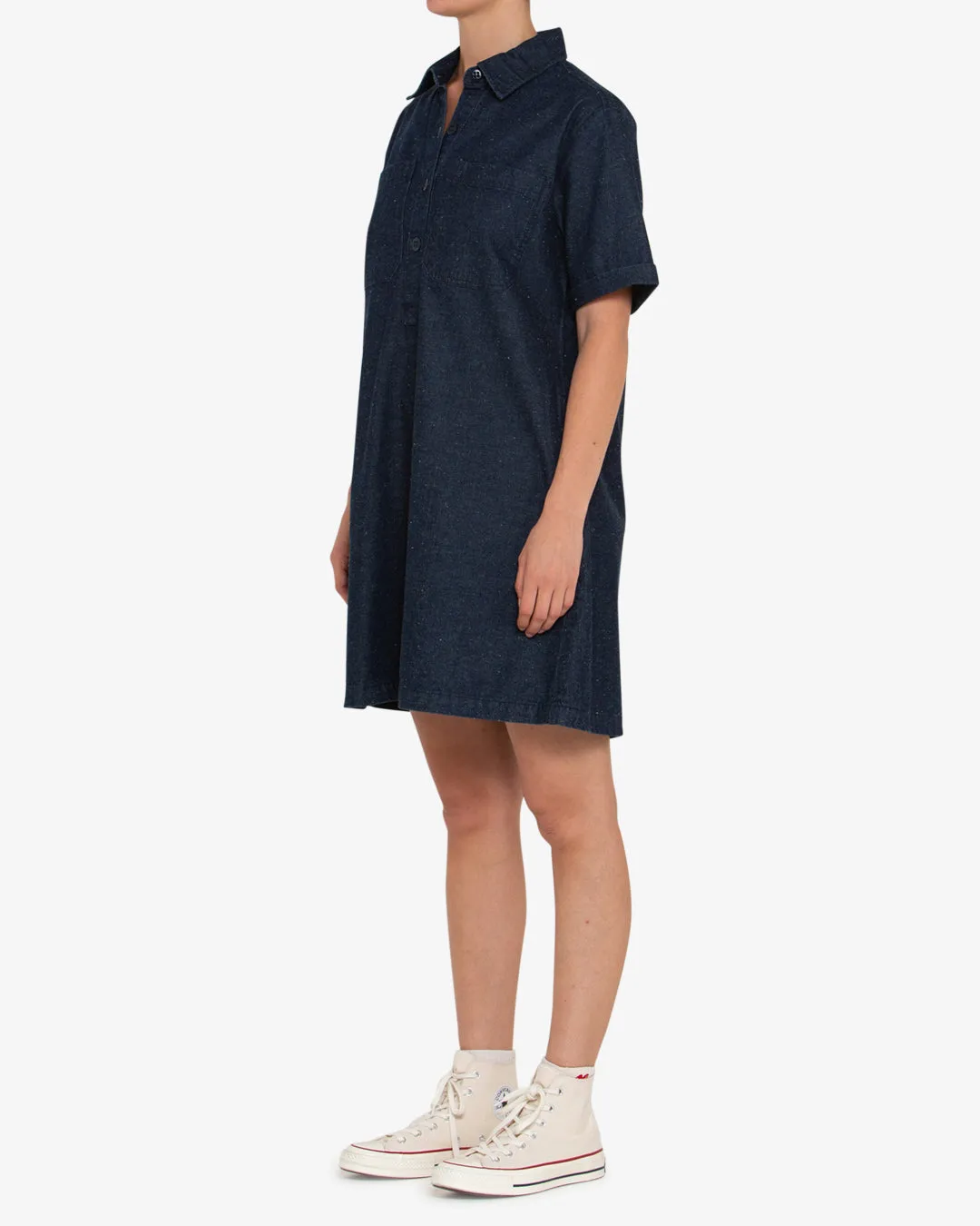 Denim Honour Shirt Dress - Dark Indigo