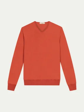 Extrafine Merino V-Neck Orange