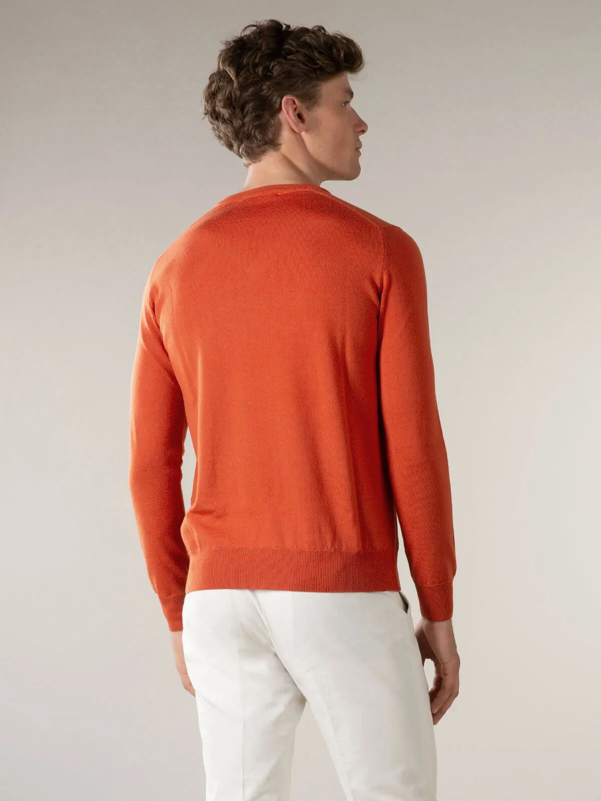 Extrafine Merino V-Neck Orange