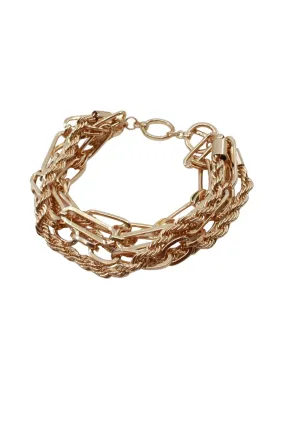 Five Layer Gold Toggle Bracelet