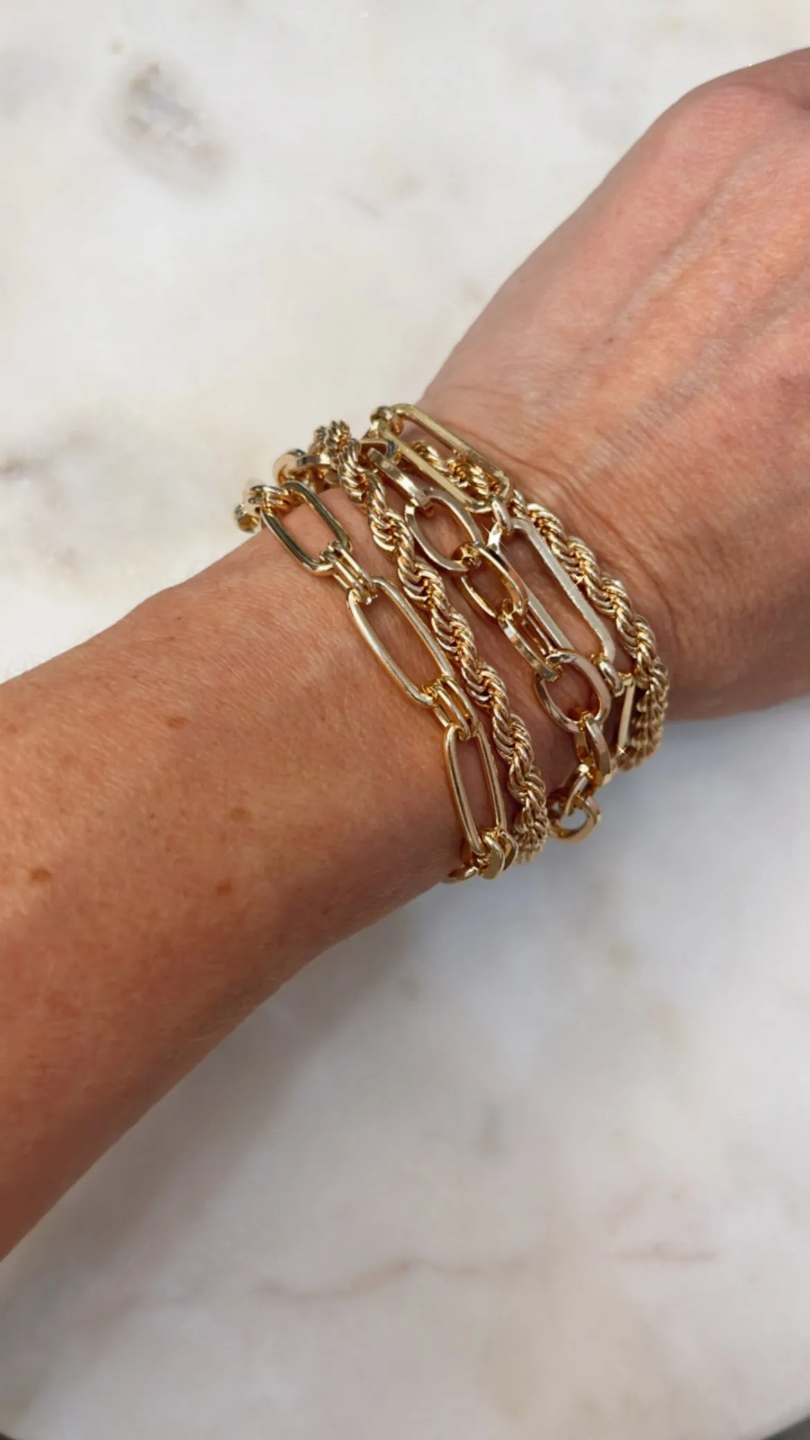 Five Layer Gold Toggle Bracelet