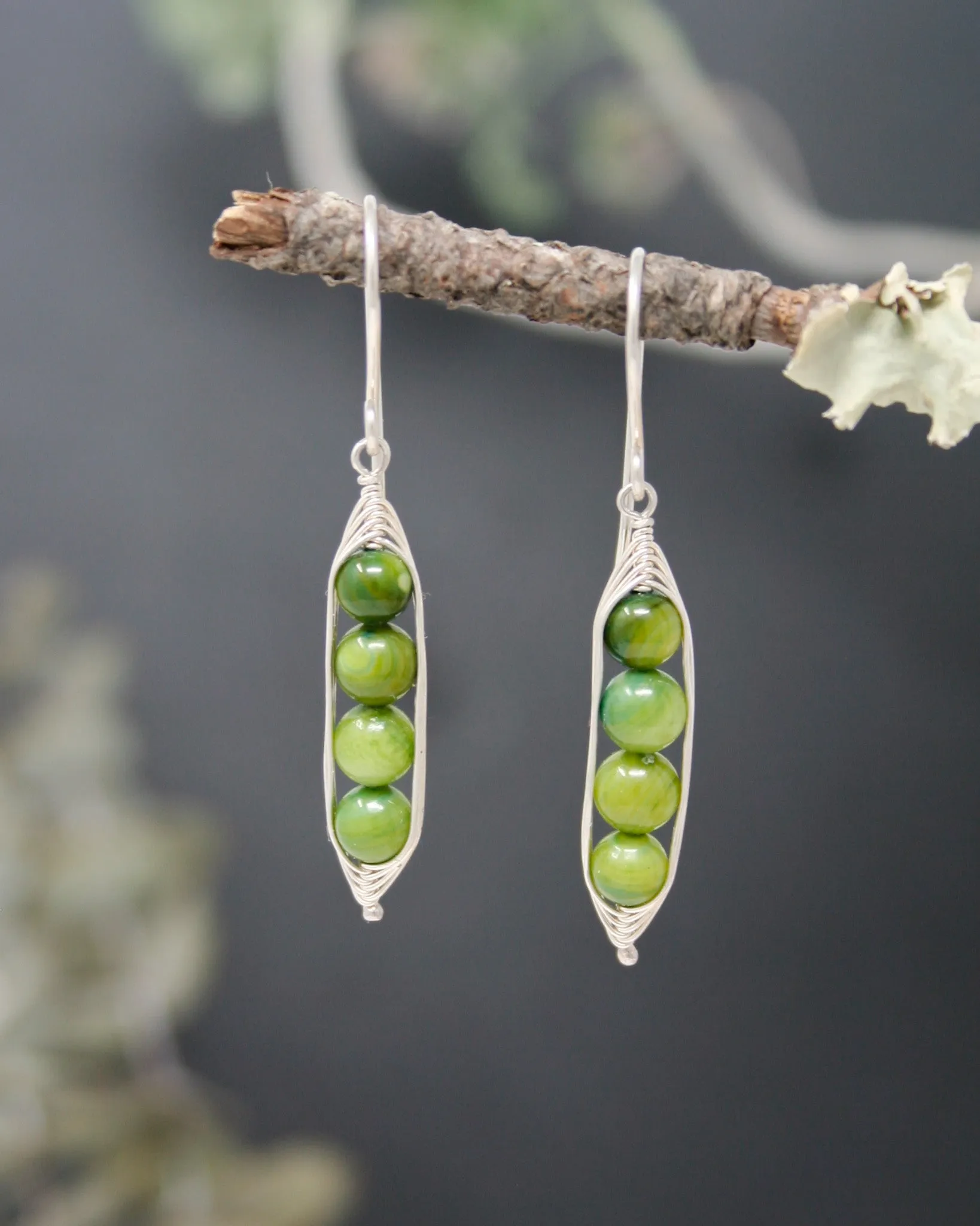 Four peas in a pod earrings [made to order]