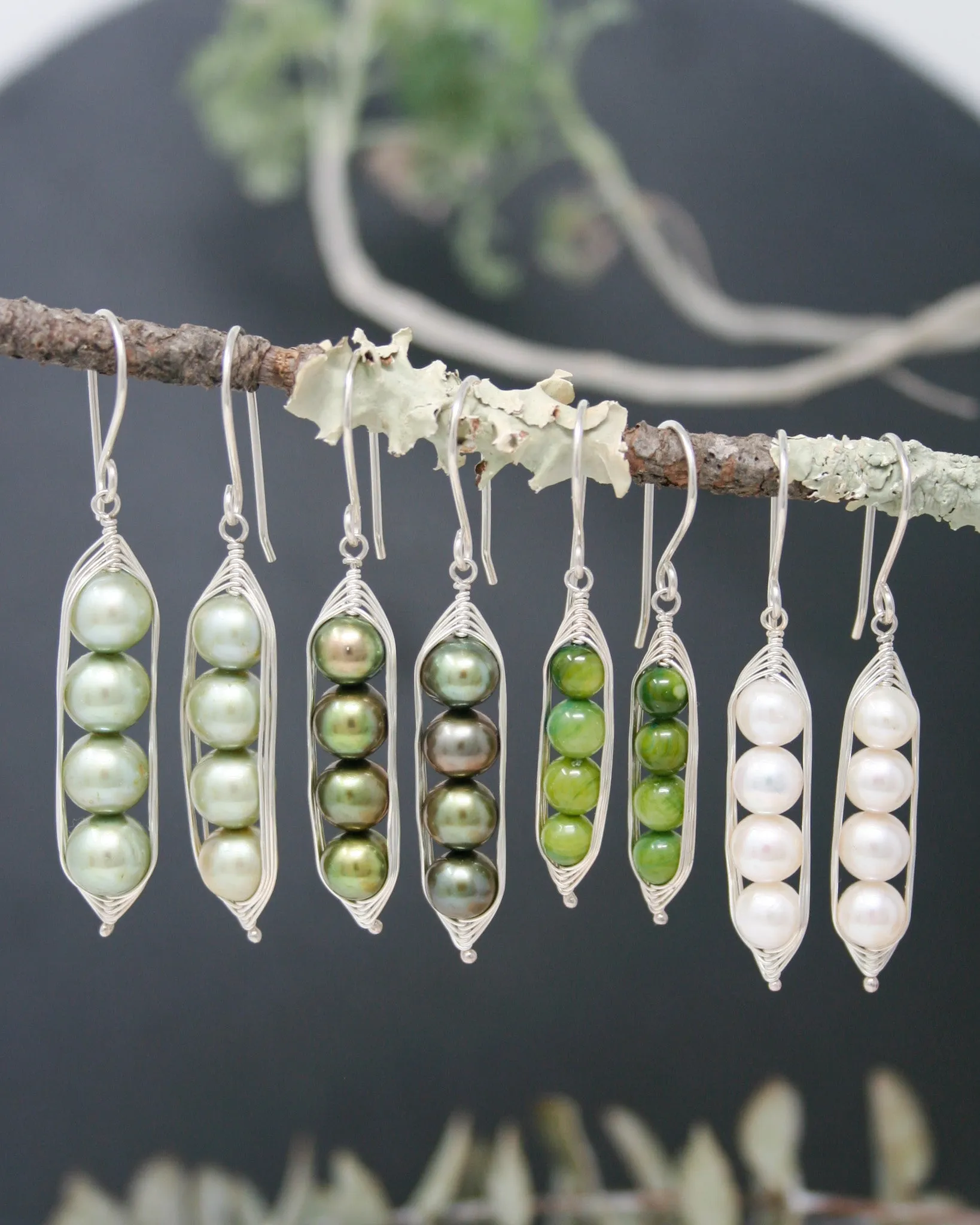 Four peas in a pod earrings [made to order]