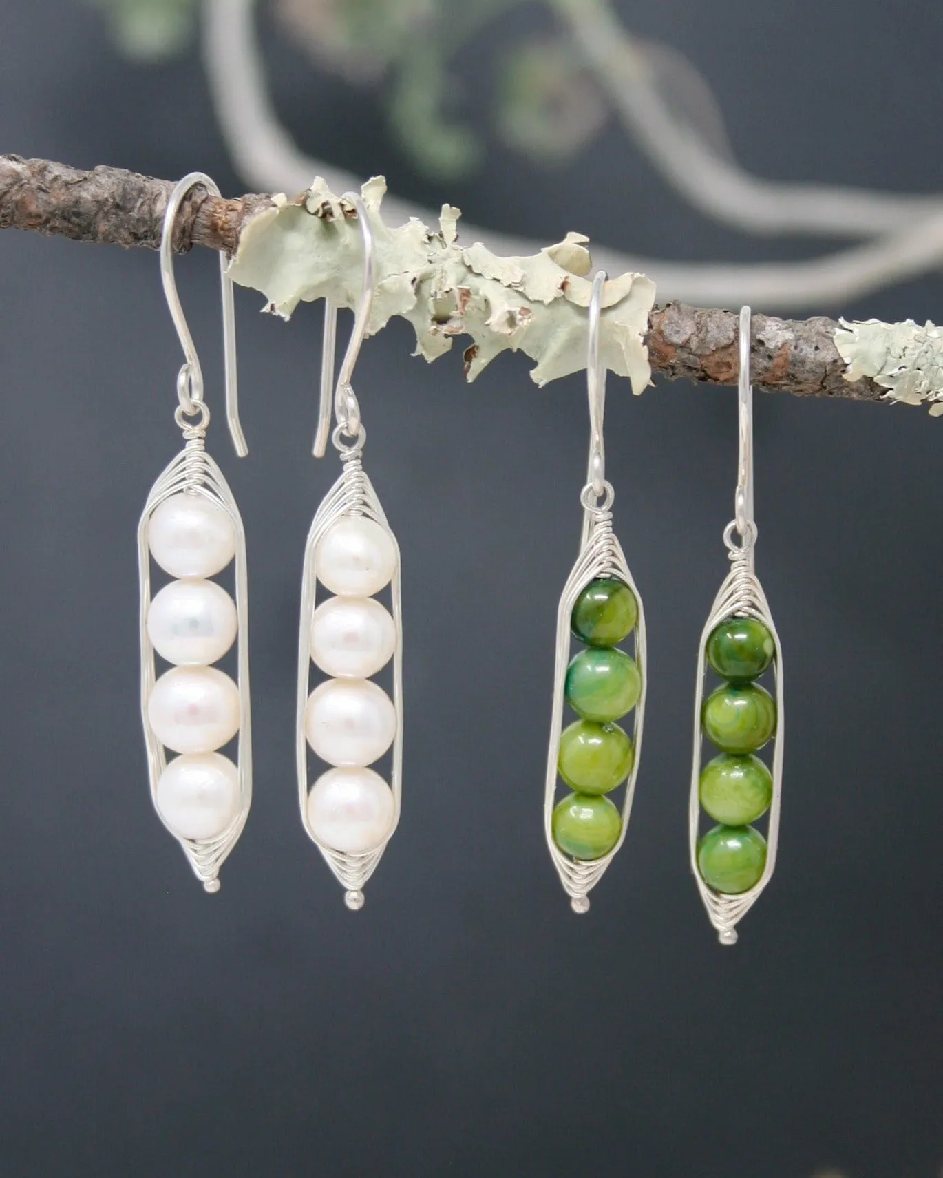 Four peas in a pod earrings [made to order]