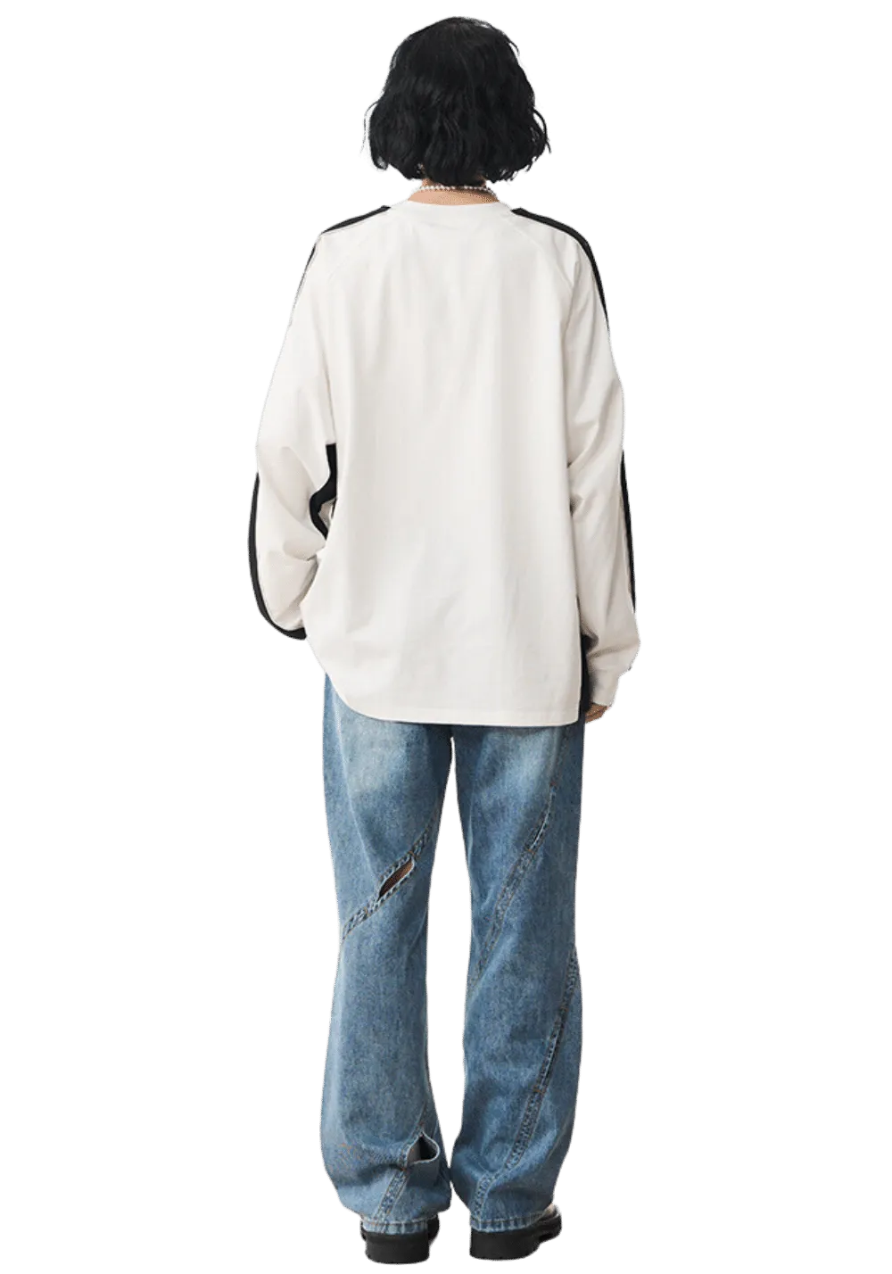 Geometric Panel Long Sleeve T-Shirt