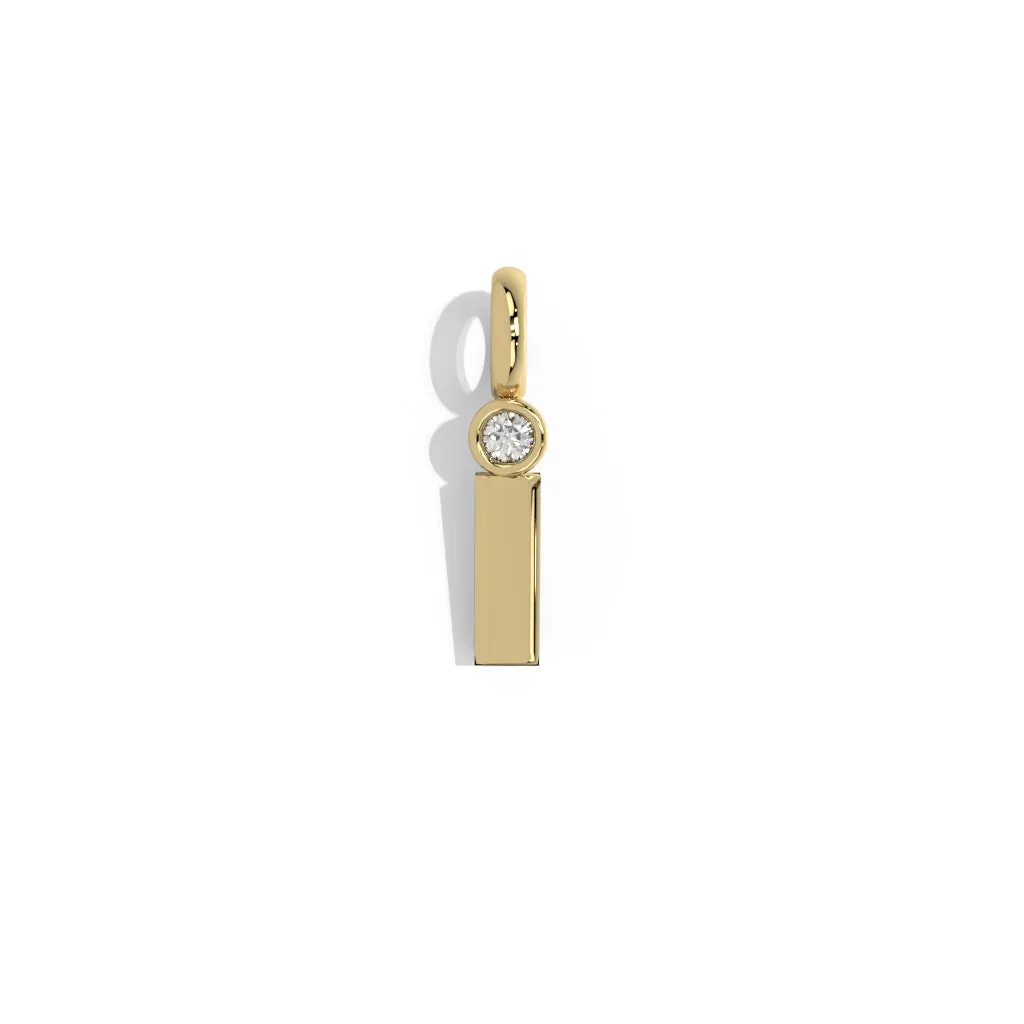 Gold Smooth Charm Letter Pendant - Circle