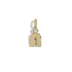 Gold Smooth Charm Letter Pendant - Circle