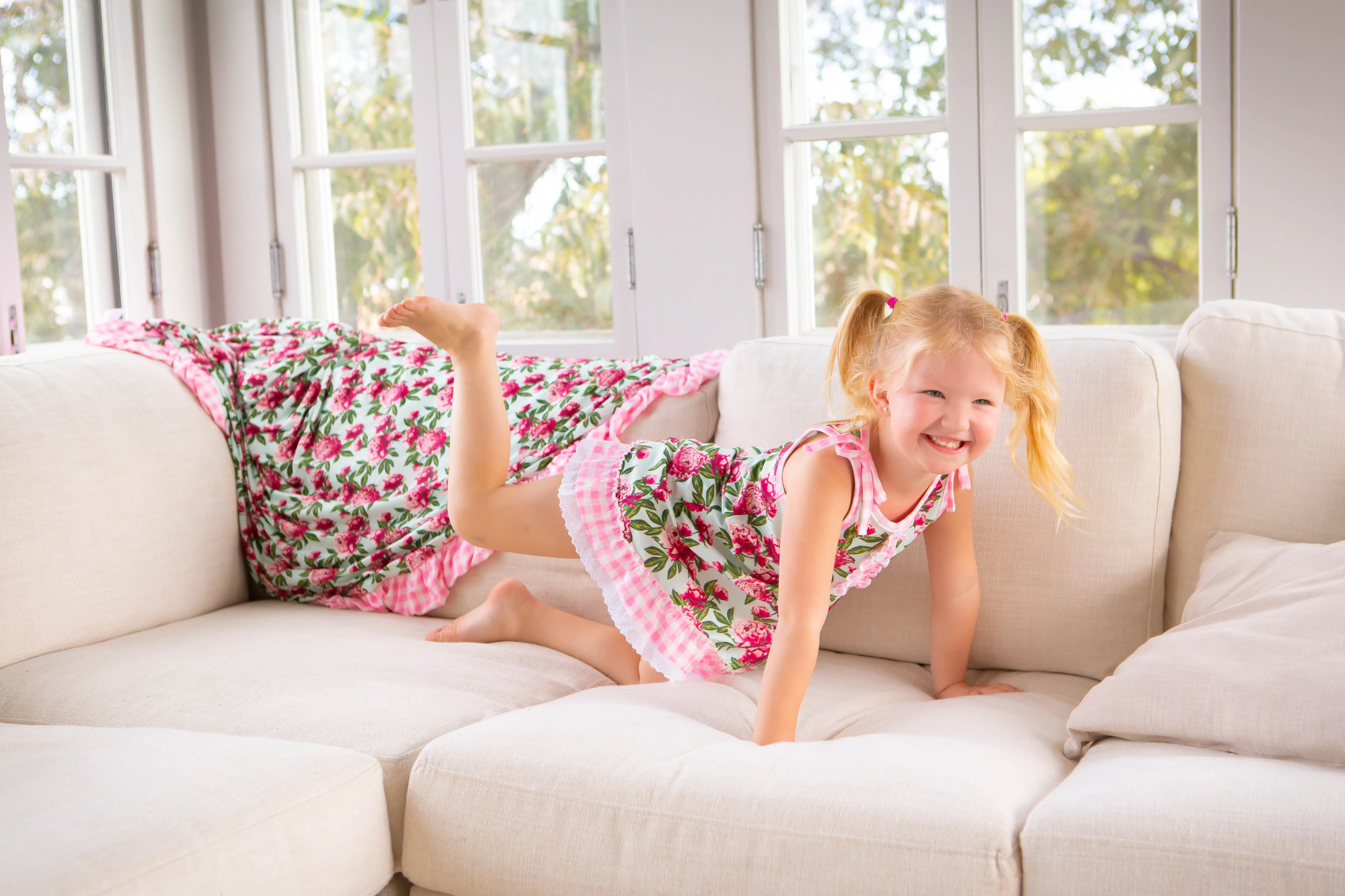 Gown with Bloomers - Peonies