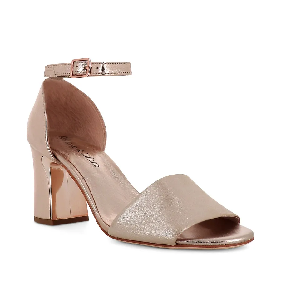 KIYA - NUDE ROSE GOLD SHIMMER LEATHER