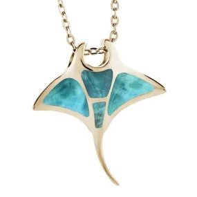 Larimar Manta Ray Pendant