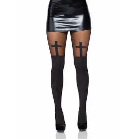 Leg Avenue | Unholy Cross Faux Thigh High Stockings