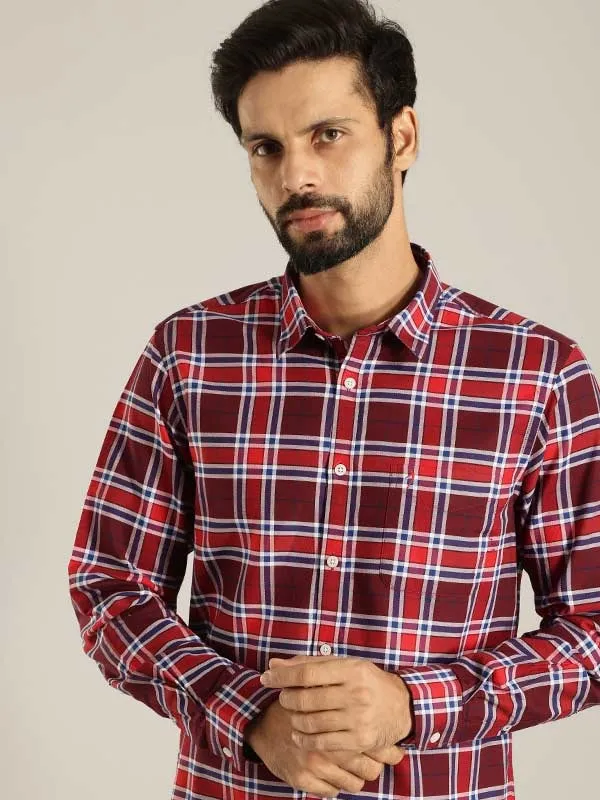 Men Checked Full Sleeve Cotton Shirt