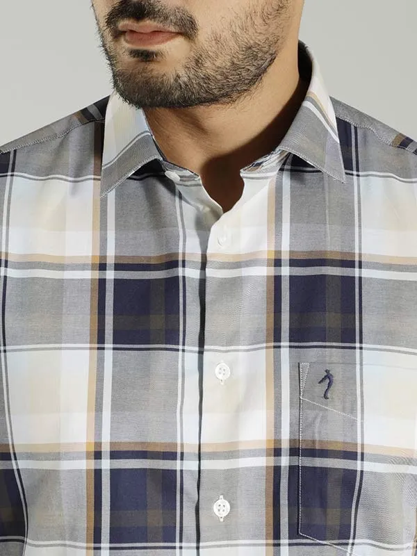 Men Checked Half Sleeve Cotton Shirt