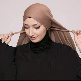 MH059 Solid Color Single Layer Cross Stretch Hijab