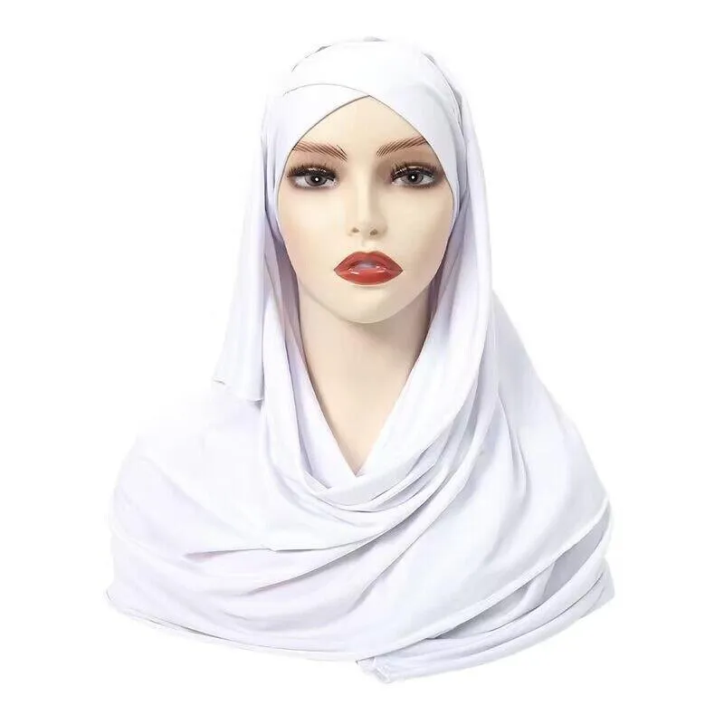 MH059 Solid Color Single Layer Cross Stretch Hijab