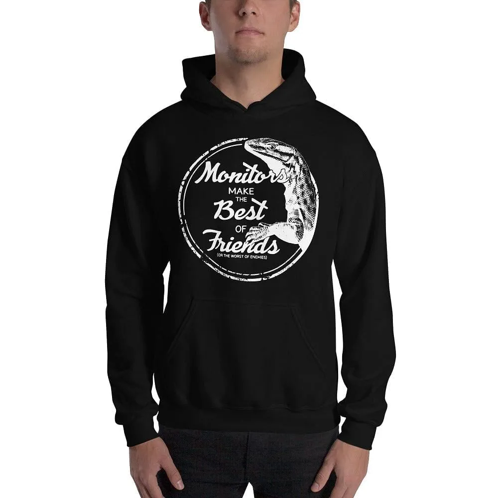 Monitors Make the Best of Friends Hoodie, Cute Reptile Gift Pullover