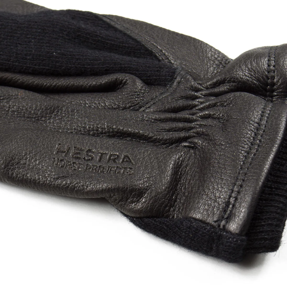 Norse Projects x Hestra - Svante Wool / Leather Gloves - Black