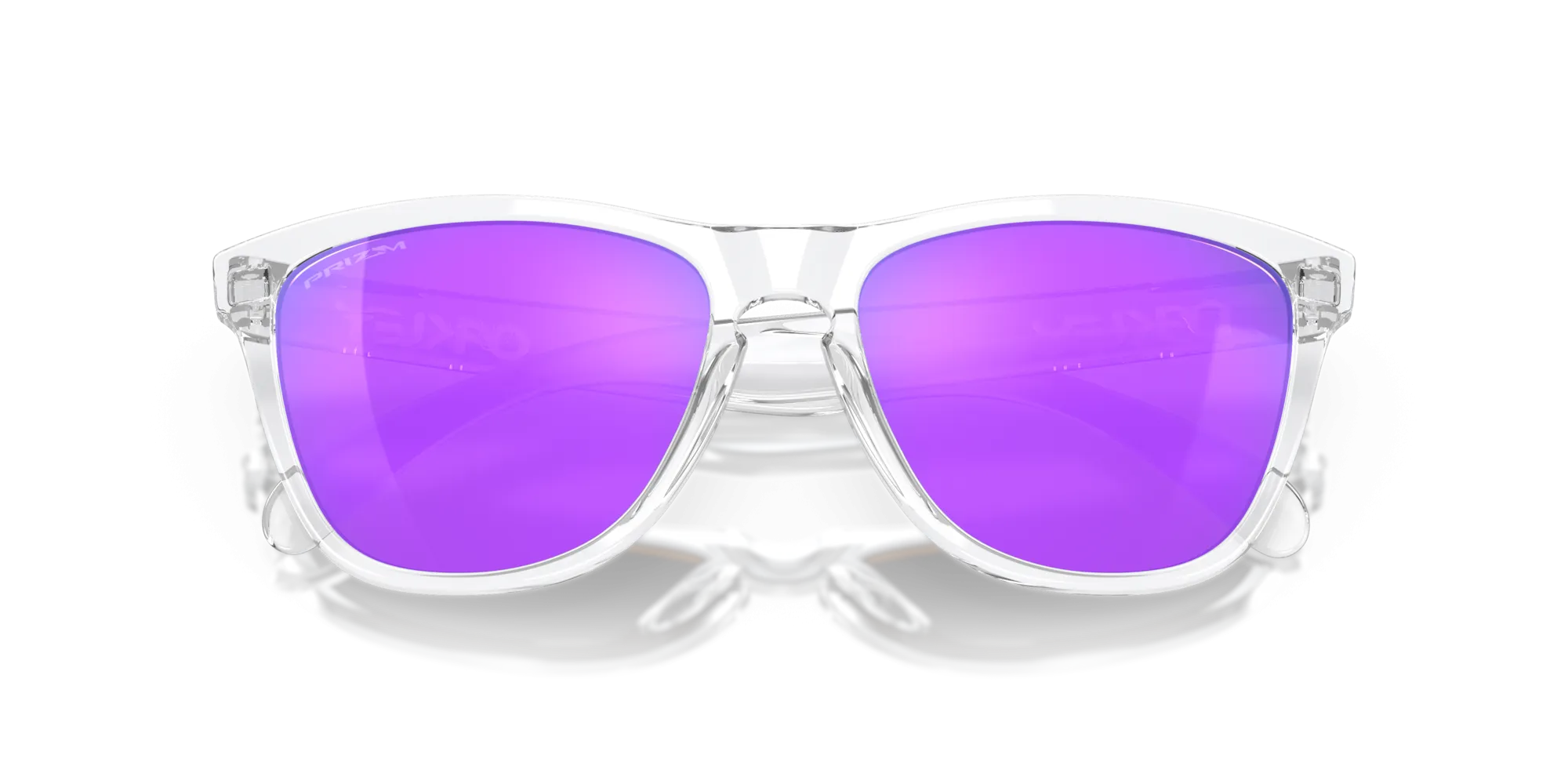 Oakley Frogskins Prizm Violet Lenses Polished Clear Frame