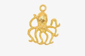 Octopus Charm Wholesale 14K Gold, Solid 14K Gold, G200