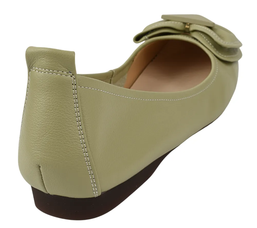 Pantofi casual, dama, PASS COLLECTION, X640006B verde, piele naturala