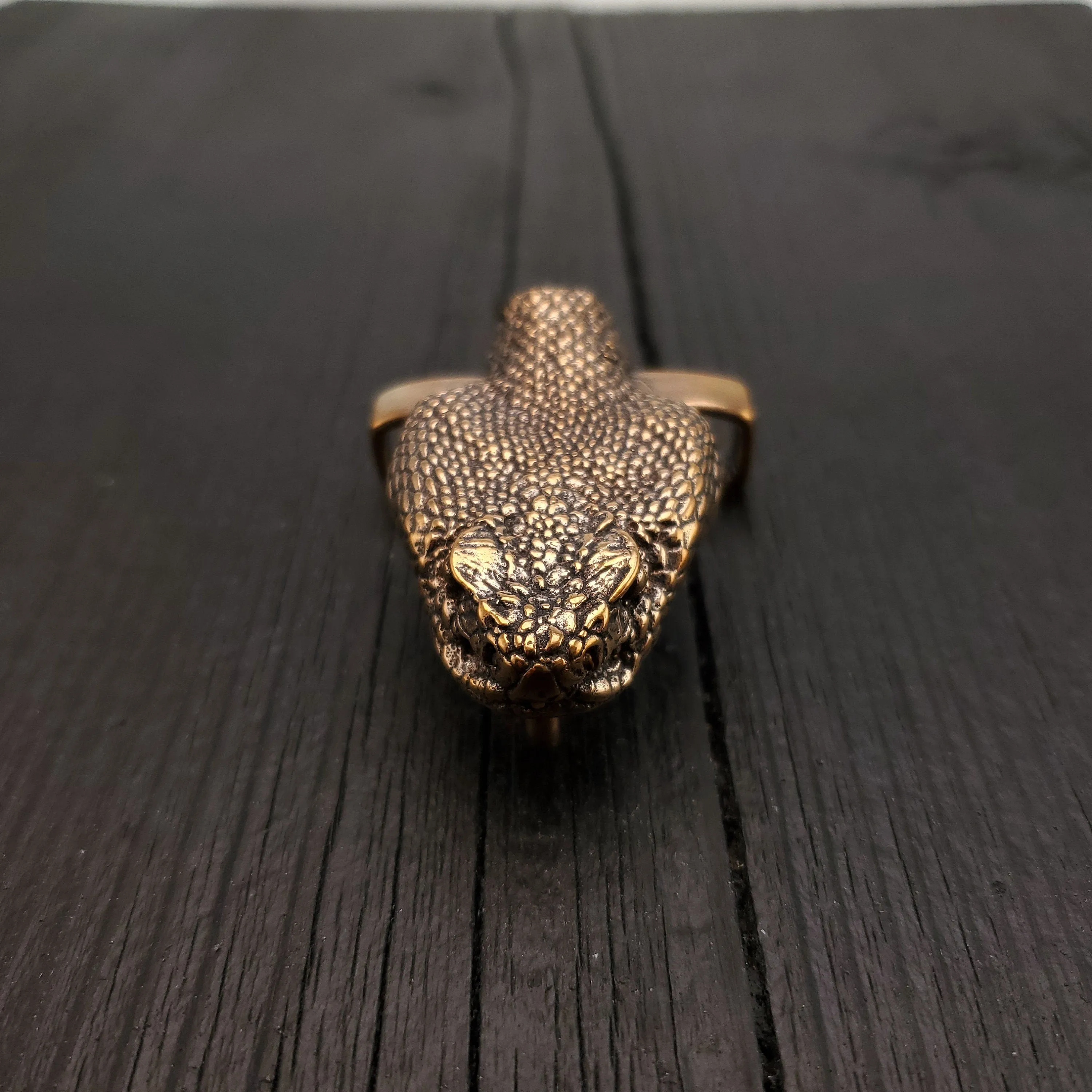 Rattlesnake Head Belt Buckle Bronze - Fits 1.5 Inch Belt