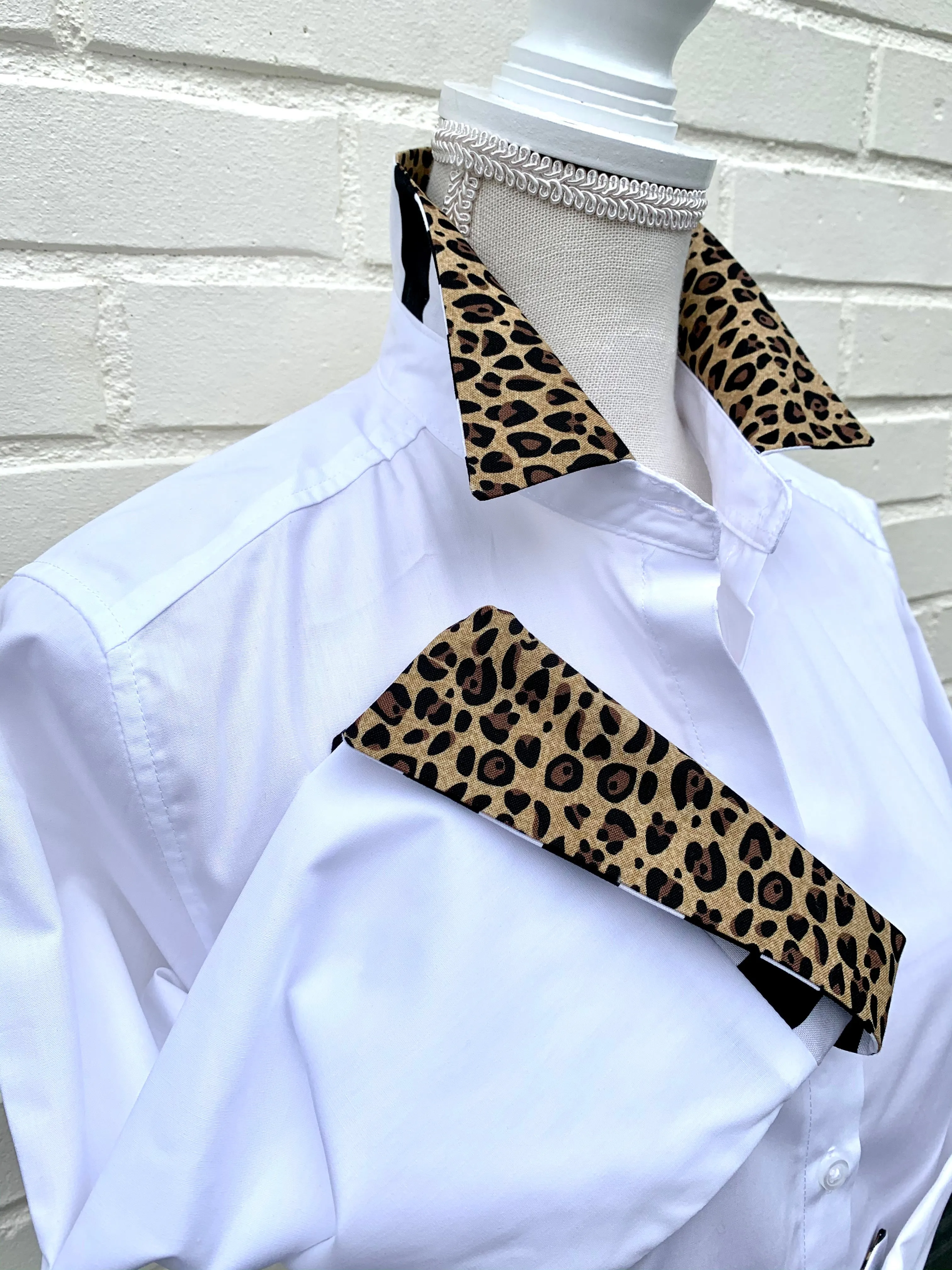 SALE - M & 2XL ONLY - Elizabeth 3/4 Sleeve Shirt w Cheetah and Stripe (3413) *FINAL SALE*