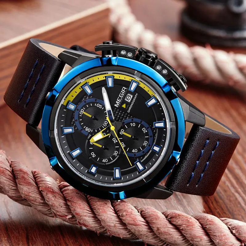 Shadow Waterproof Leather  Wrist watch