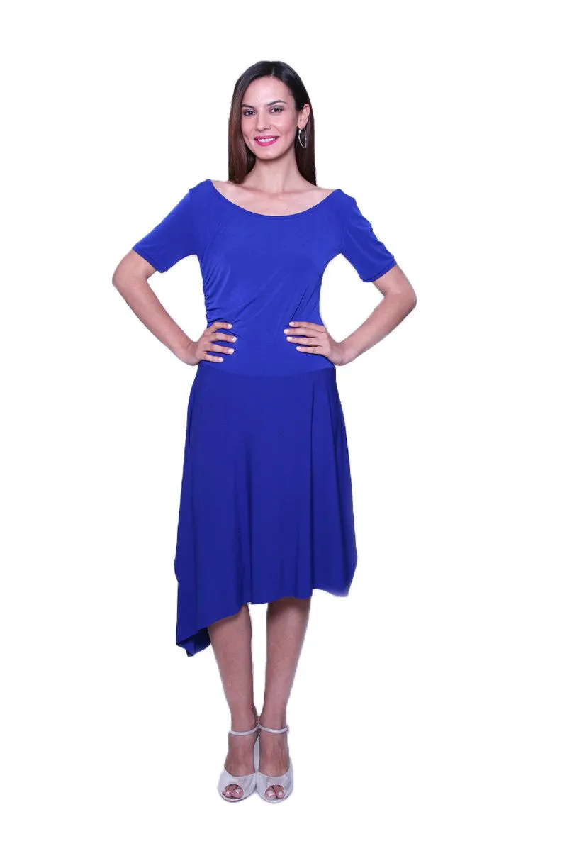 Short-sleeve Tango Dress with Side Draping