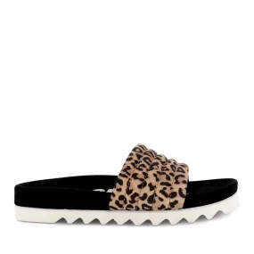 SLIDE TOOTH WEDGE - LEOPARD BLACK SUEDE