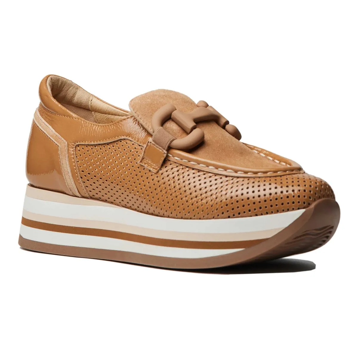 Softwaves Women's Clarice Noisette Tan Patent Leather