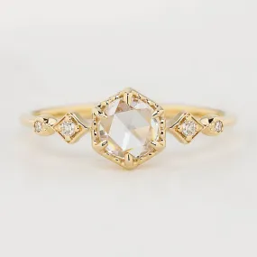 Stella 0.48ct Hexagon Rose Cut Diamond Ring