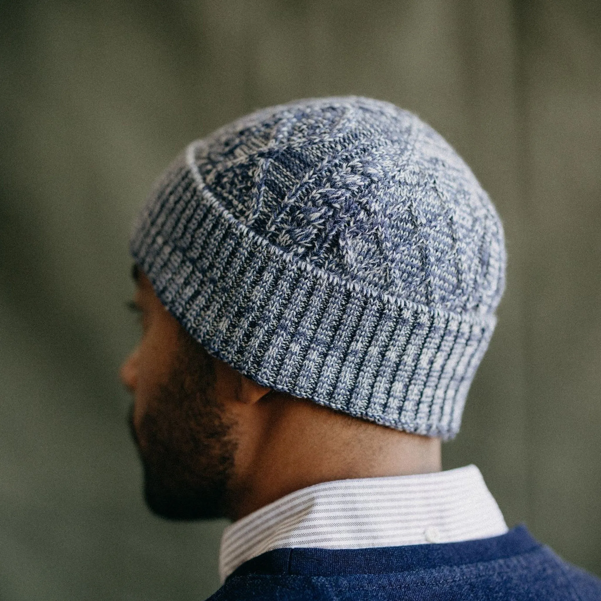 The Orr Beanie in Marled Indigo